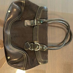 Black Coach purse- mini “C” soho flap